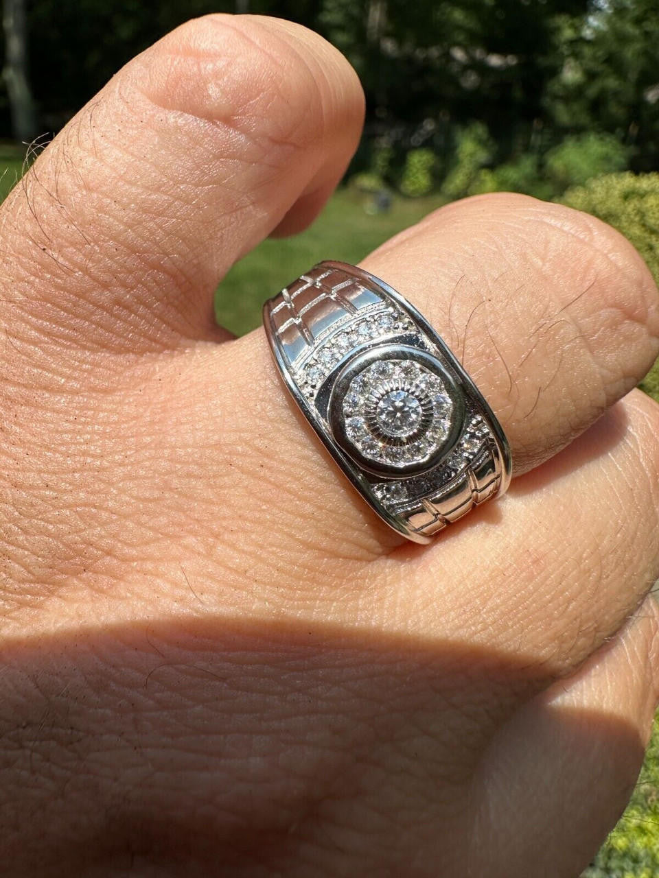 HarlemBling 0.5ct Moissanite Men's Real Solid 925 Silver Ring Passes Tester Iced Sizes 6-13