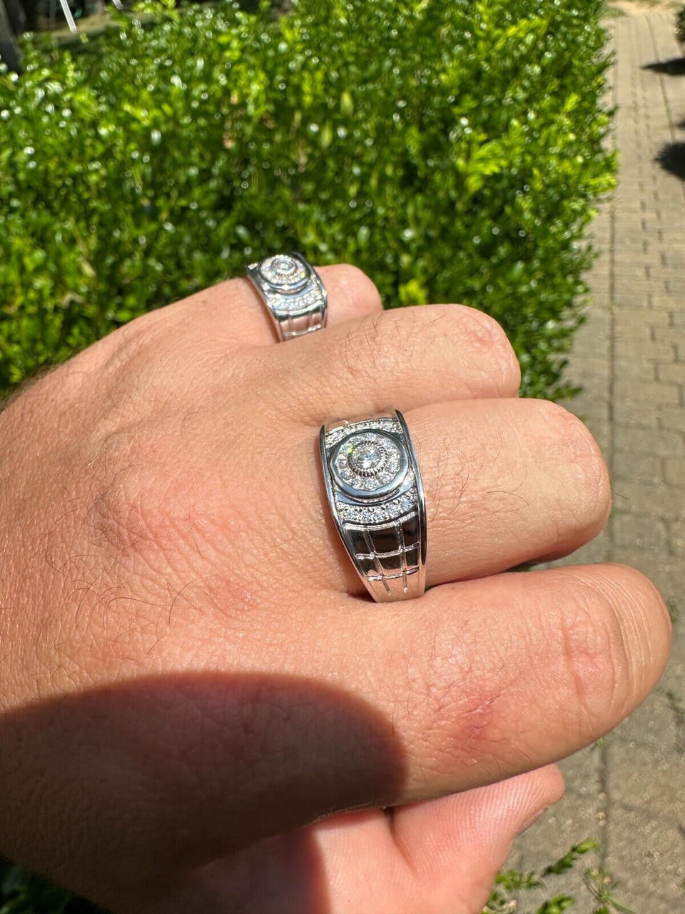 HarlemBling 0.5ct Moissanite Men's Real Solid 925 Silver Ring Passes Tester Iced Sizes 6-13