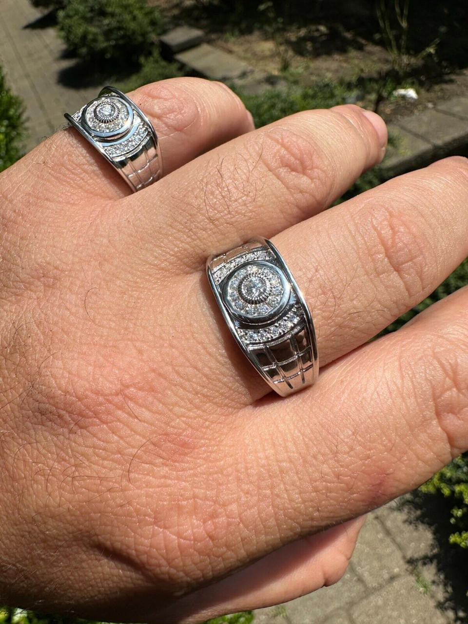 HarlemBling 0.5ct Moissanite Men's Real Solid 925 Silver Ring Passes Tester Iced Sizes 6-13