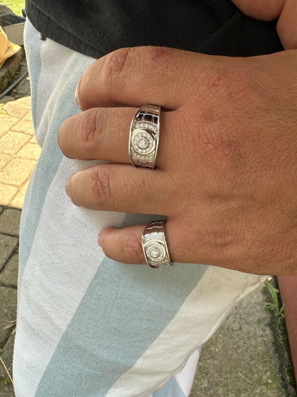 HarlemBling 0.5ct Moissanite Men's Real Solid 925 Silver Ring Passes Tester Iced Sizes 6-13