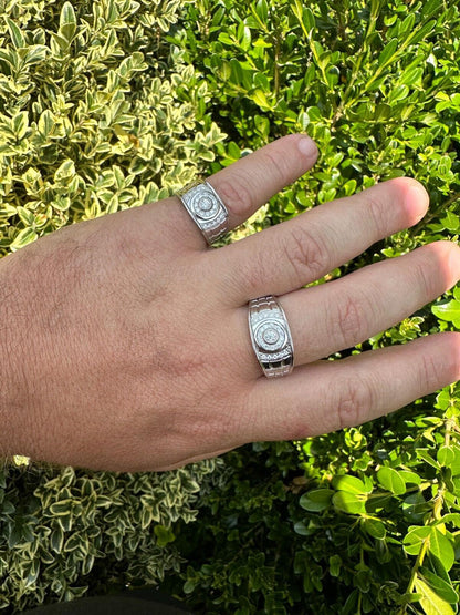 HarlemBling 0.5ct Moissanite Men's Real Solid 925 Silver Ring Passes Tester Iced Sizes 6-13