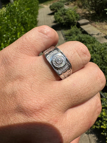 HarlemBling 0.5ct Moissanite Men's Real Solid 925 Silver Ring Passes Tester Iced Sizes 6-13