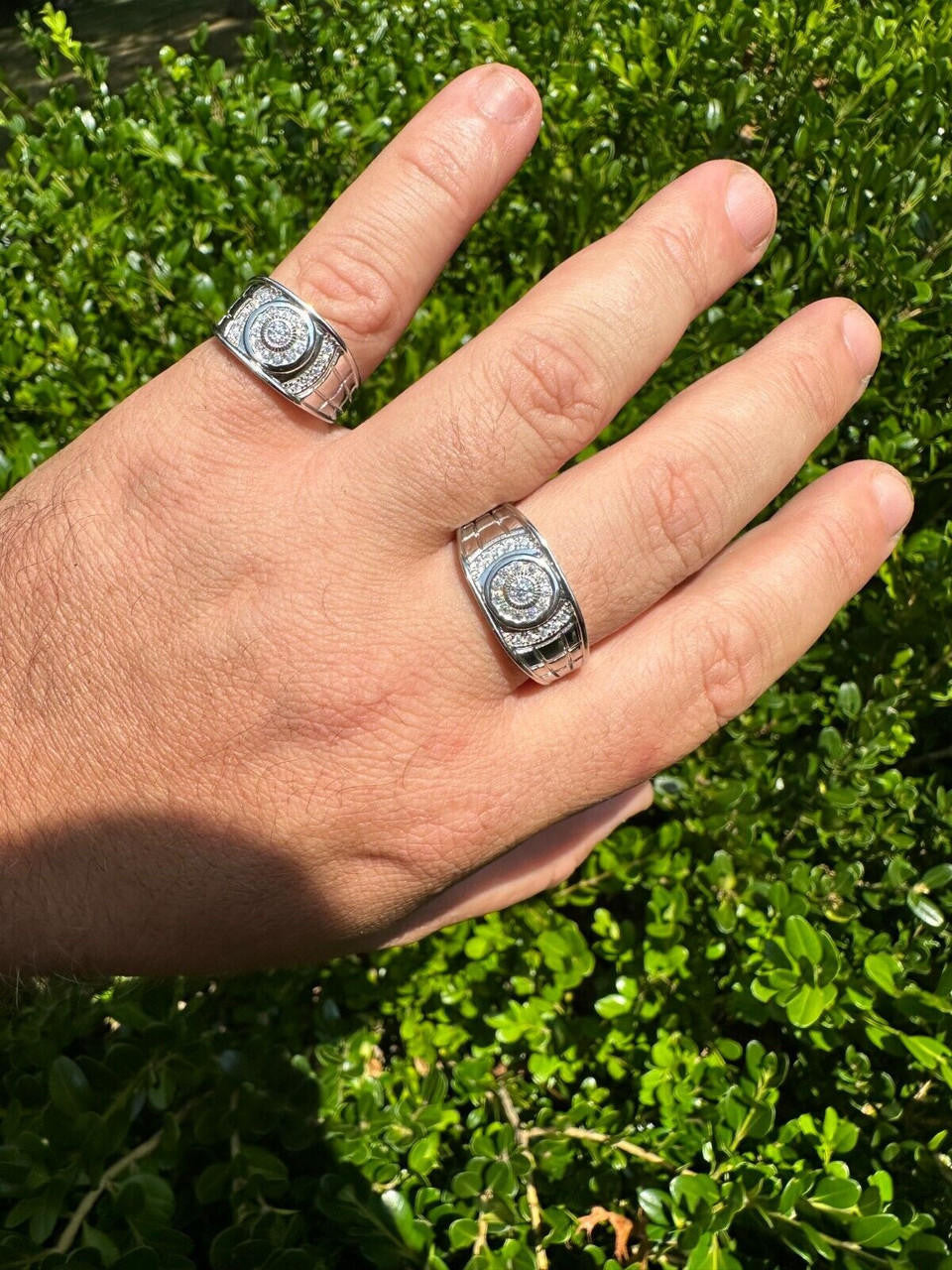 HarlemBling 0.5ct Moissanite Men's Real Solid 925 Silver Ring Passes Tester Iced Sizes 6-13