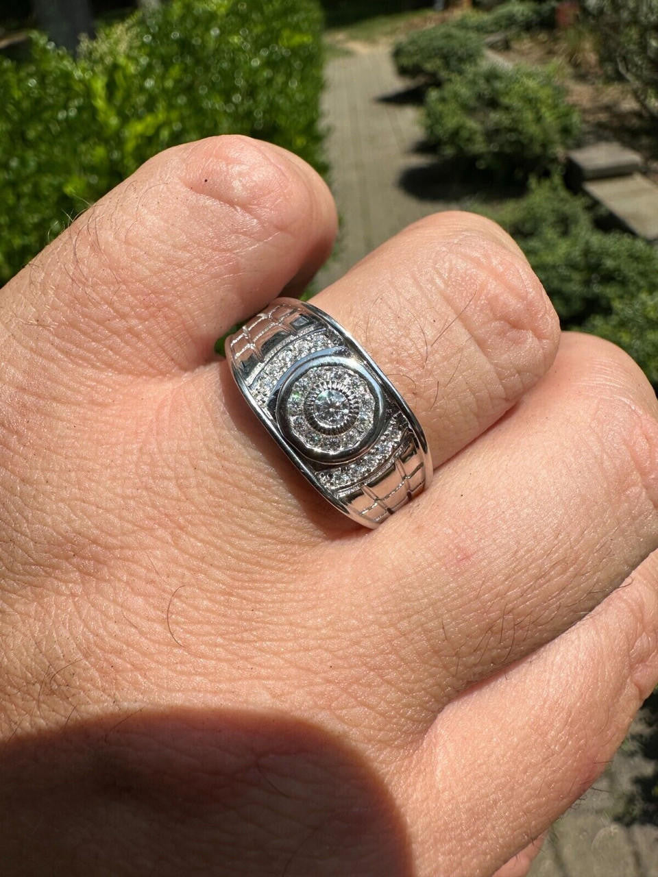 HarlemBling 0.5ct Moissanite Men's Real Solid 925 Silver Ring Passes Tester Iced Sizes 6-13