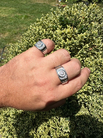 HarlemBling 0.5ct Moissanite Men's Real Solid 925 Silver Ring Passes Tester Iced Sizes 6-13