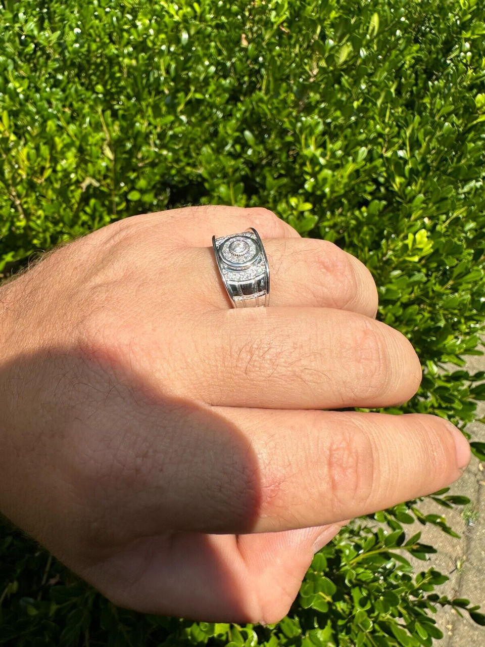 HarlemBling 0.5ct Moissanite Men's Real Solid 925 Silver Ring Passes Tester Iced Sizes 6-13