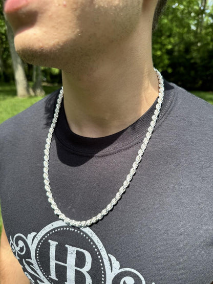 HarlemBling #1 Bestseller Rope Chain Necklace - 925 Sterling Silver - 18"-30" - 6mm
