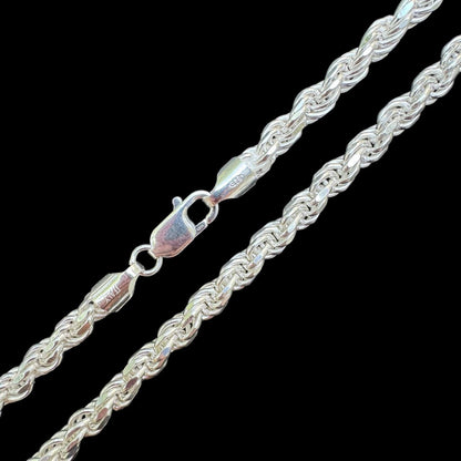 HarlemBling #1 Bestseller Rope Chain Necklace - 925 Sterling Silver - 18"-30" - 6mm