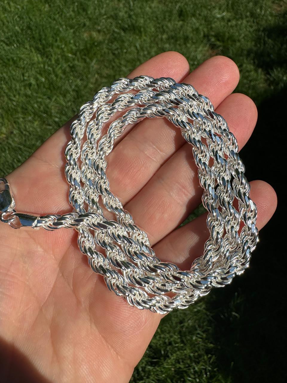 HarlemBling #1 Bestseller Rope Chain Necklace - 925 Sterling Silver - 18"-30" - 6mm