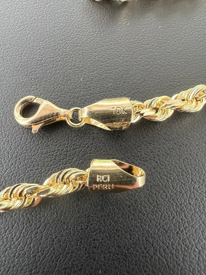 HarlemBling 10k Mens Womens Real Yellow Gold Solid Rope Chain Necklace 1.5mm-6mm dollar35-40/Gram