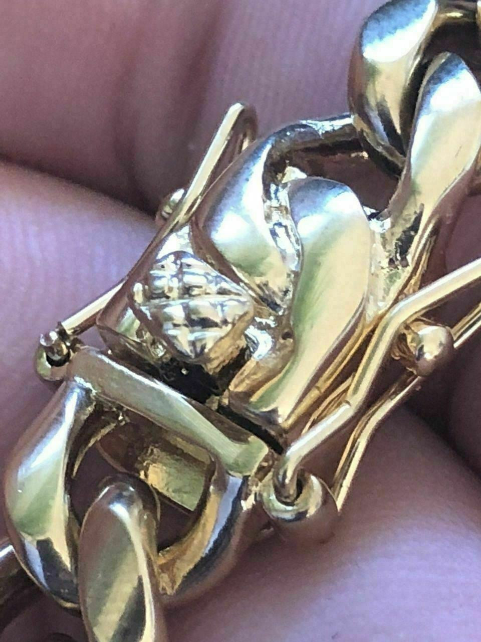 HarlemBling 10mm Mens Miami Cuban Link Bracelet and Chain Set 14k Gold Plated Stainless Steel