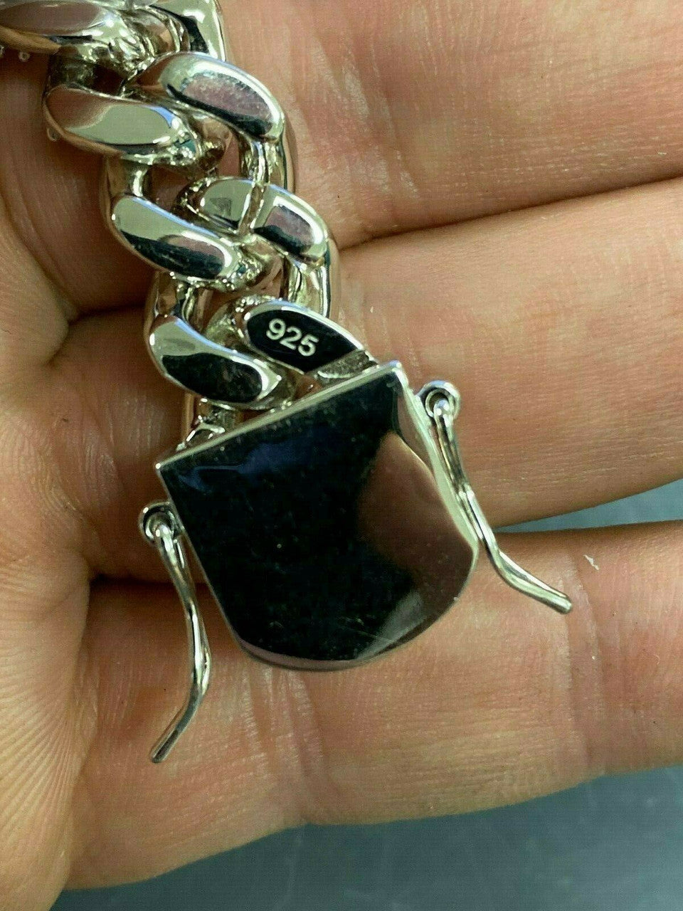 HarlemBling 12mm Real Miami Cuban Link Solid 925 Silver Iced Moissanite Passes Diamond Test