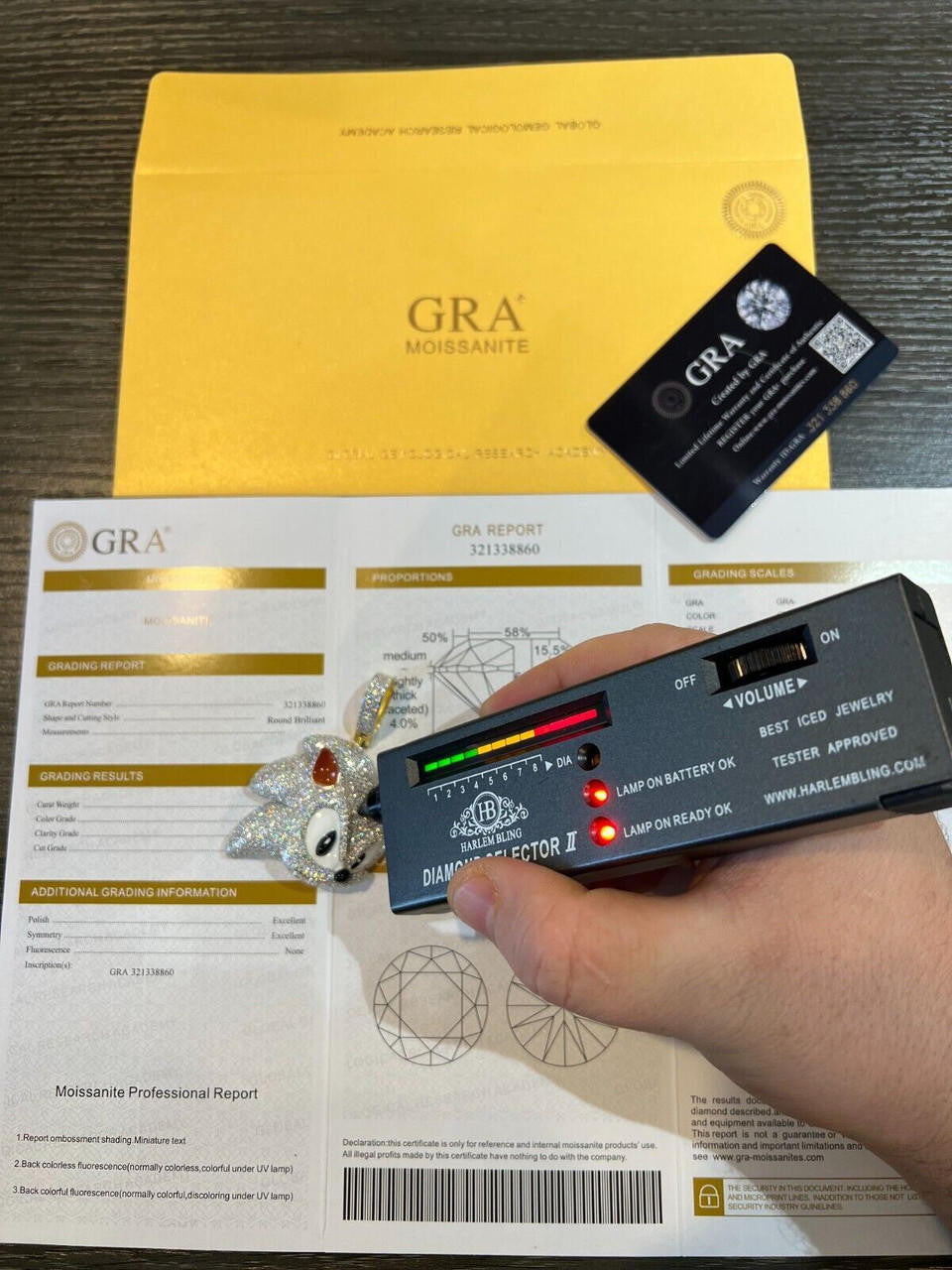 HarlemBling 13.5ct MOISSANITE 925 Silver / Gold Plated Iced Large Sonic The Hedgehog Necklace Pendant