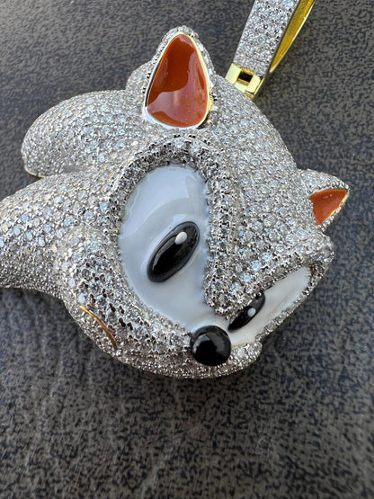 HarlemBling 13.5ct MOISSANITE 925 Silver / Gold Plated Iced Large Sonic The Hedgehog Necklace Pendant