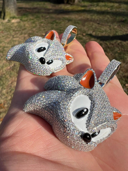 HarlemBling 13.5ct MOISSANITE 925 Silver / Gold Plated Iced Large Sonic The Hedgehog Necklace Pendant