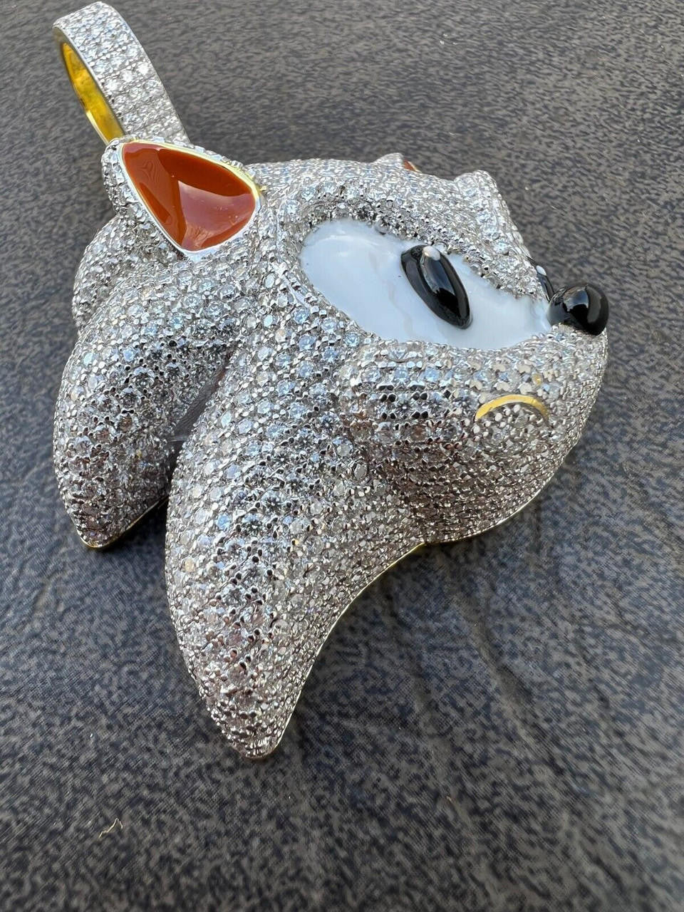 HarlemBling 13.5ct MOISSANITE 925 Silver / Gold Plated Iced Large Sonic The Hedgehog Necklace Pendant