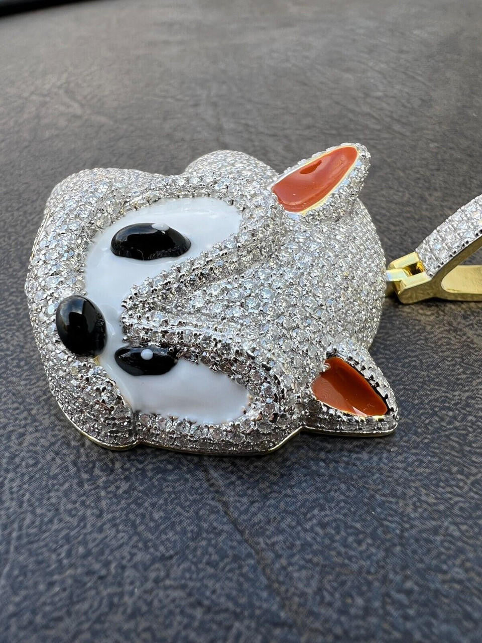 HarlemBling 13.5ct MOISSANITE 925 Silver / Gold Plated Iced Large Sonic The Hedgehog Necklace Pendant