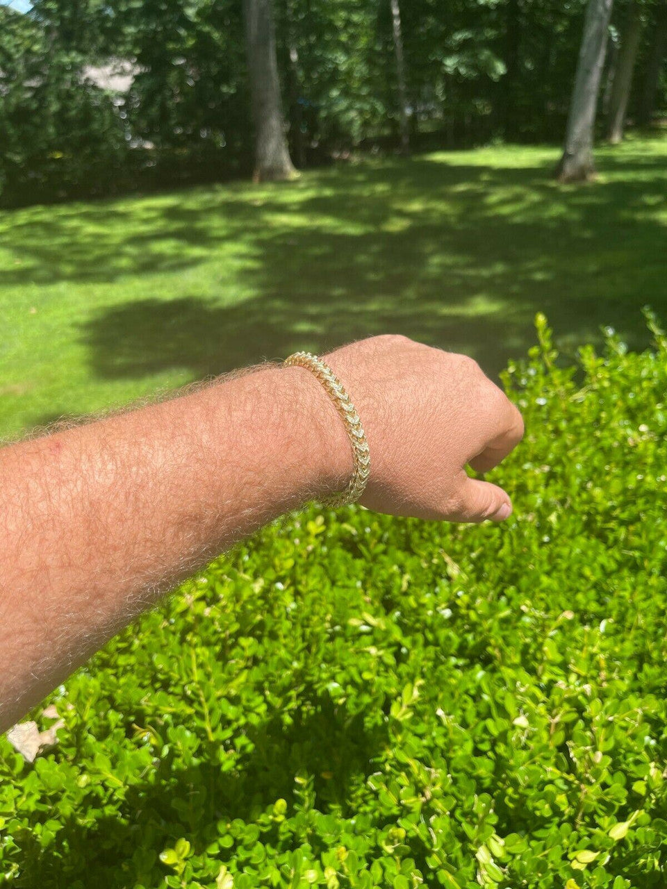 HarlemBling 14k Gold and Real Solid 925 Sterling Silver Mens Franco Bracelet 6mm ICED Diamond