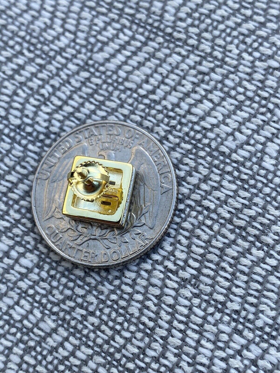 HarlemBling 14k Gold and Solid Sterling Silver Ice Baguette Diamond Earrings Studs 10mm Square