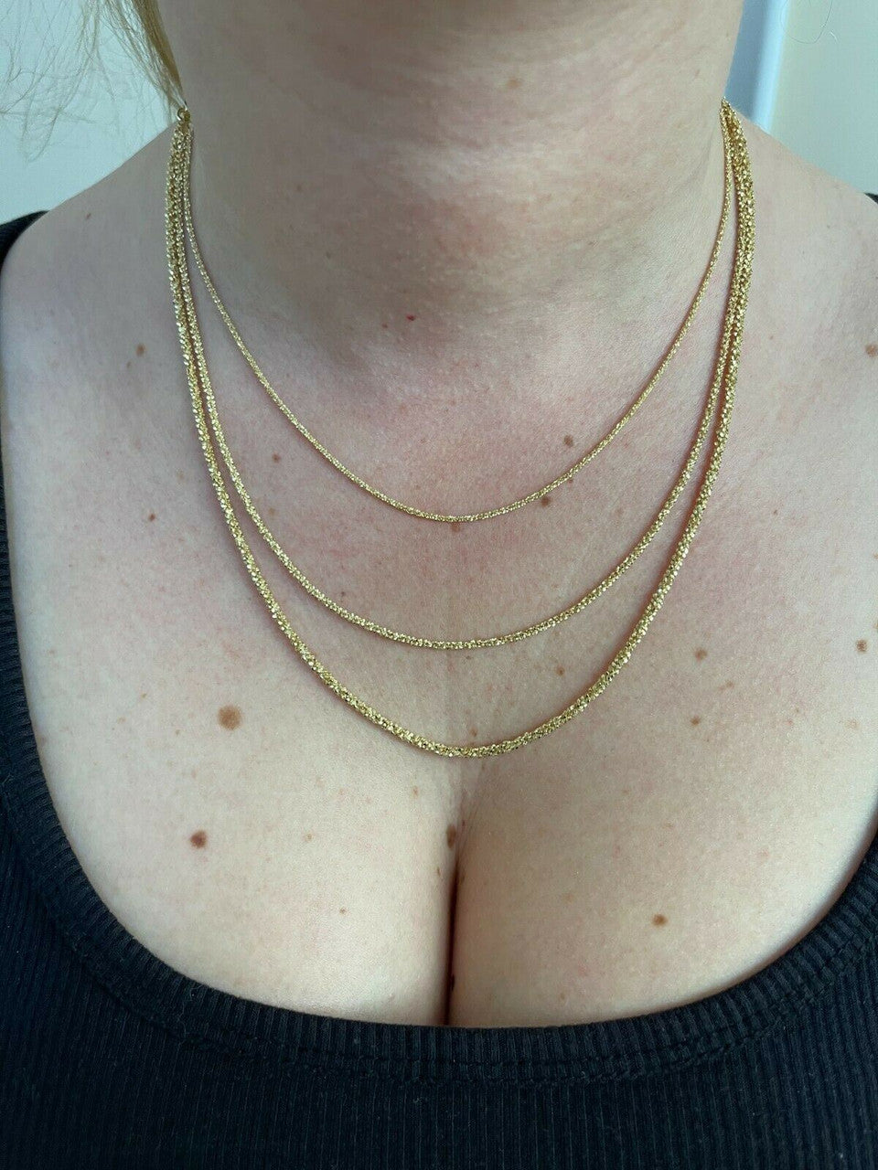 HarlemBling 14k Gold Over Real Solid 925 Sterling Silver Diamond Sparkle Rope Chain Necklace