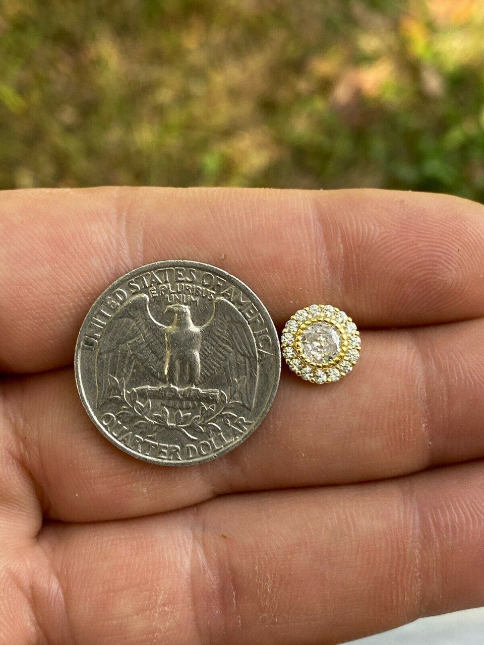 HarlemBling 14k Gold Over Real Solid 925 Sterling Silver Earrings 10mm Solitaire Round Studs