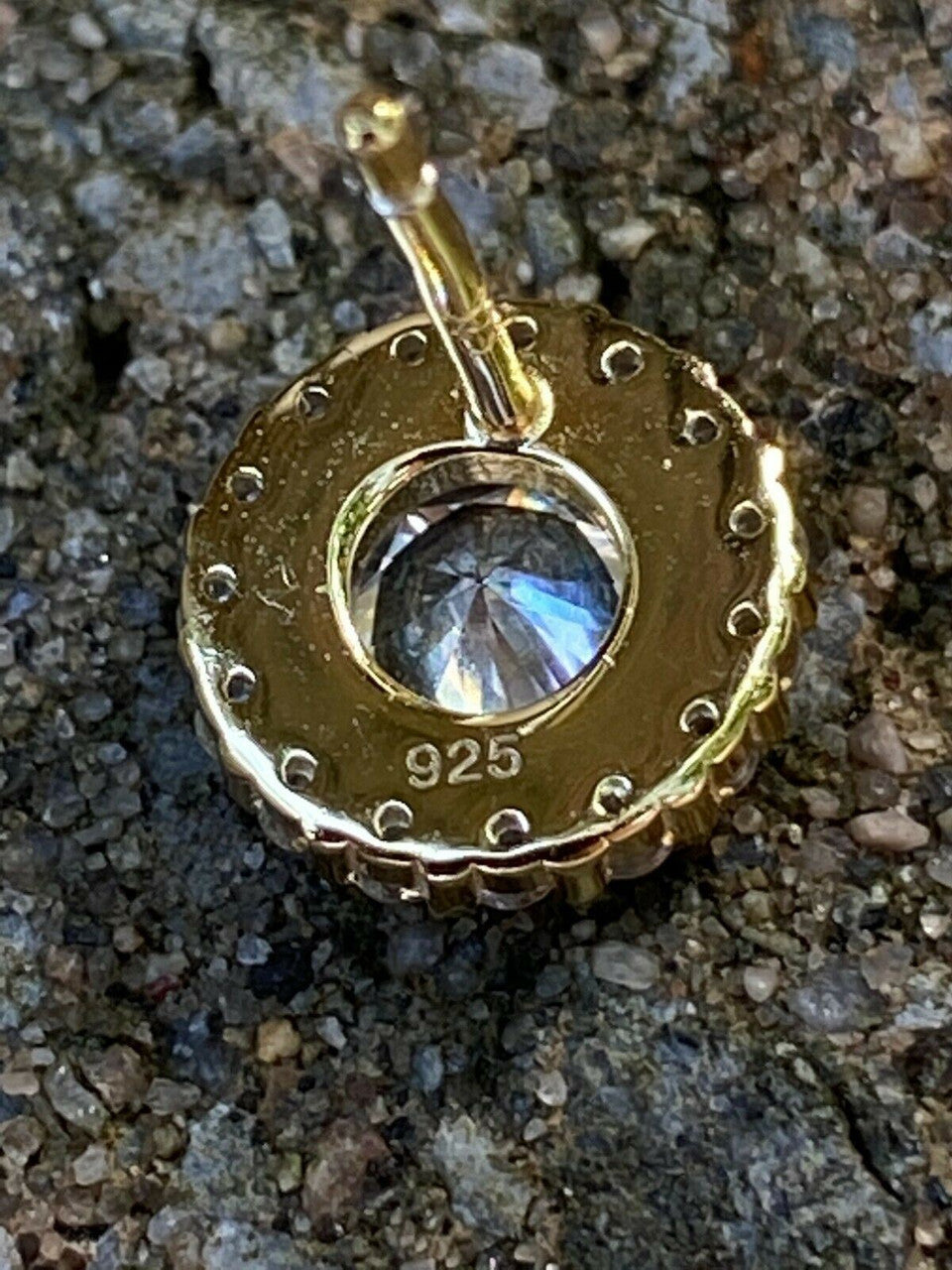 HarlemBling 14k Gold Over Real Solid 925 Sterling Silver Earrings 10mm Solitaire Round Studs