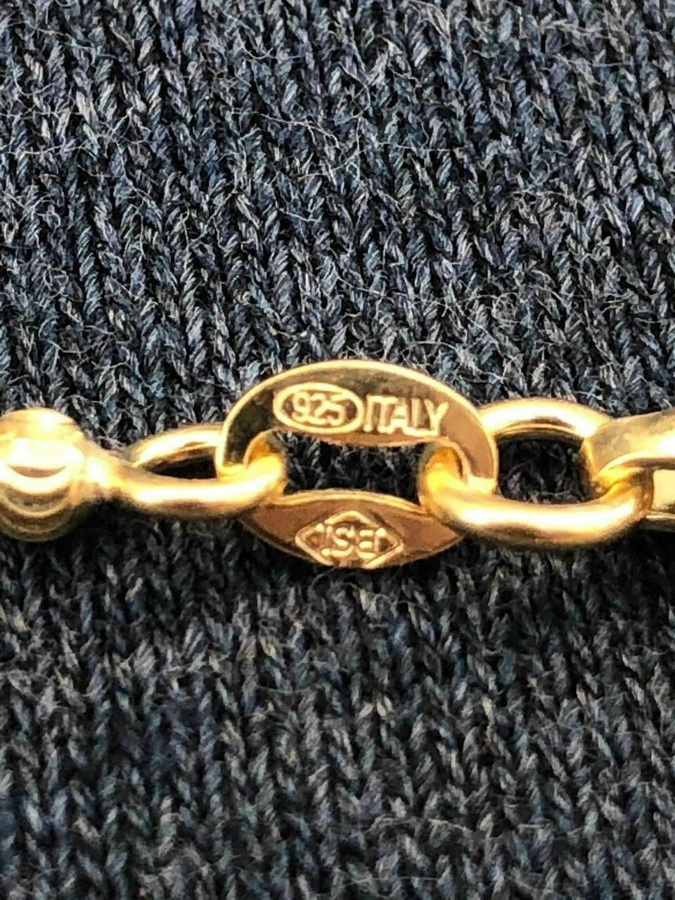 HarlemBling 14K Gold Over Solid 925 Silver Ball Moon Diamond Cut Chain MADE IN ITALY 2.5mm