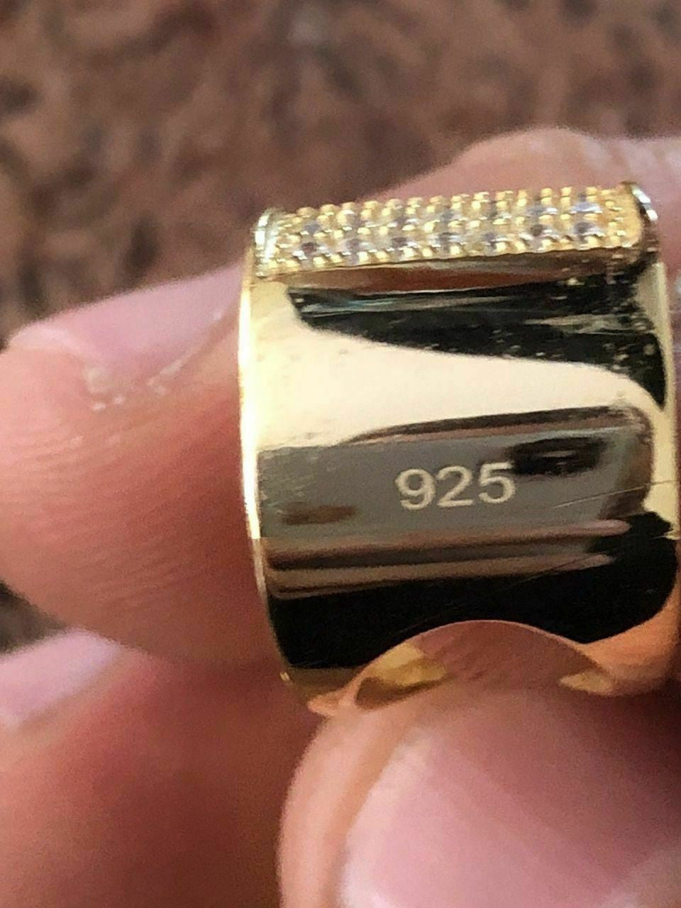 HarlemBling 14k Gold Over Solid 925 Silver Mens Large Cross 5ct Diamonds 3.25 BIG Hip Hop