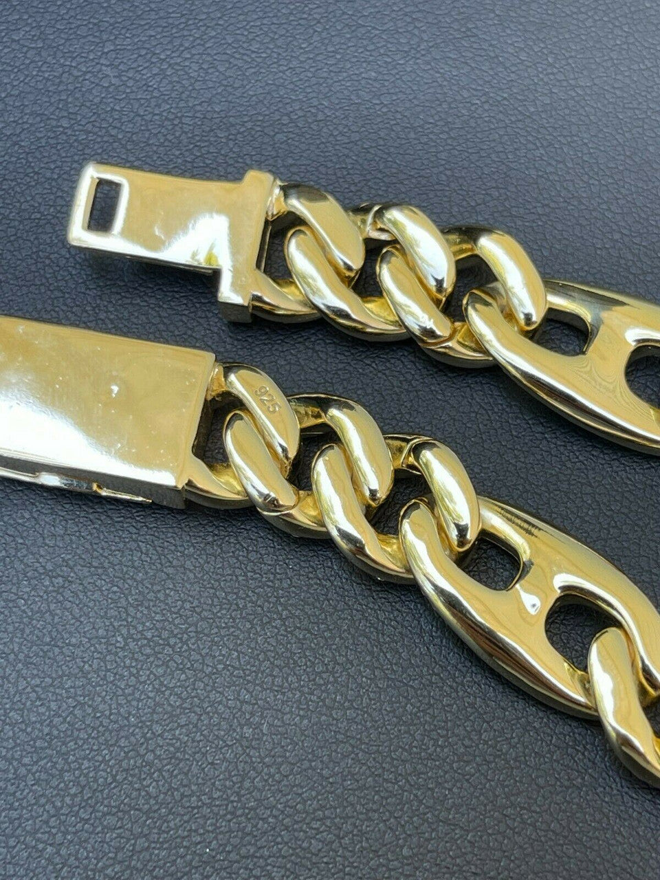 HarlemBling 14k Gold Vermeil 925 Silver Miami Cuban Gucci Bracelet Iced Figarucci Bracelet