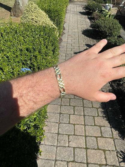 HarlemBling 14k Gold Vermeil 925 Sterling Silver Plain Presidential Link Hip-Hop Bracelet