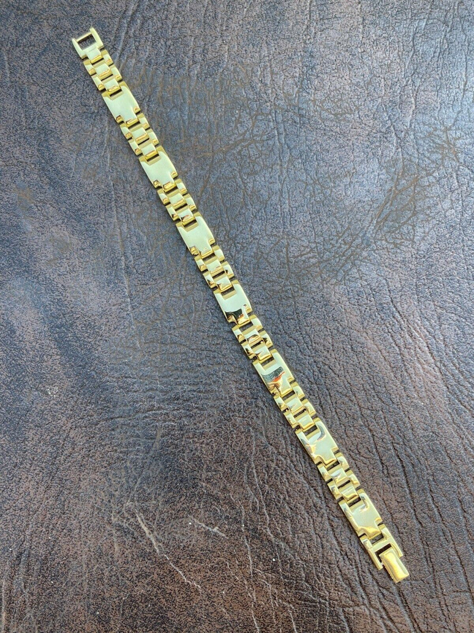 HarlemBling 14k Gold Vermeil 925 Sterling Silver Plain Presidential Link Hip Hop Bracelet