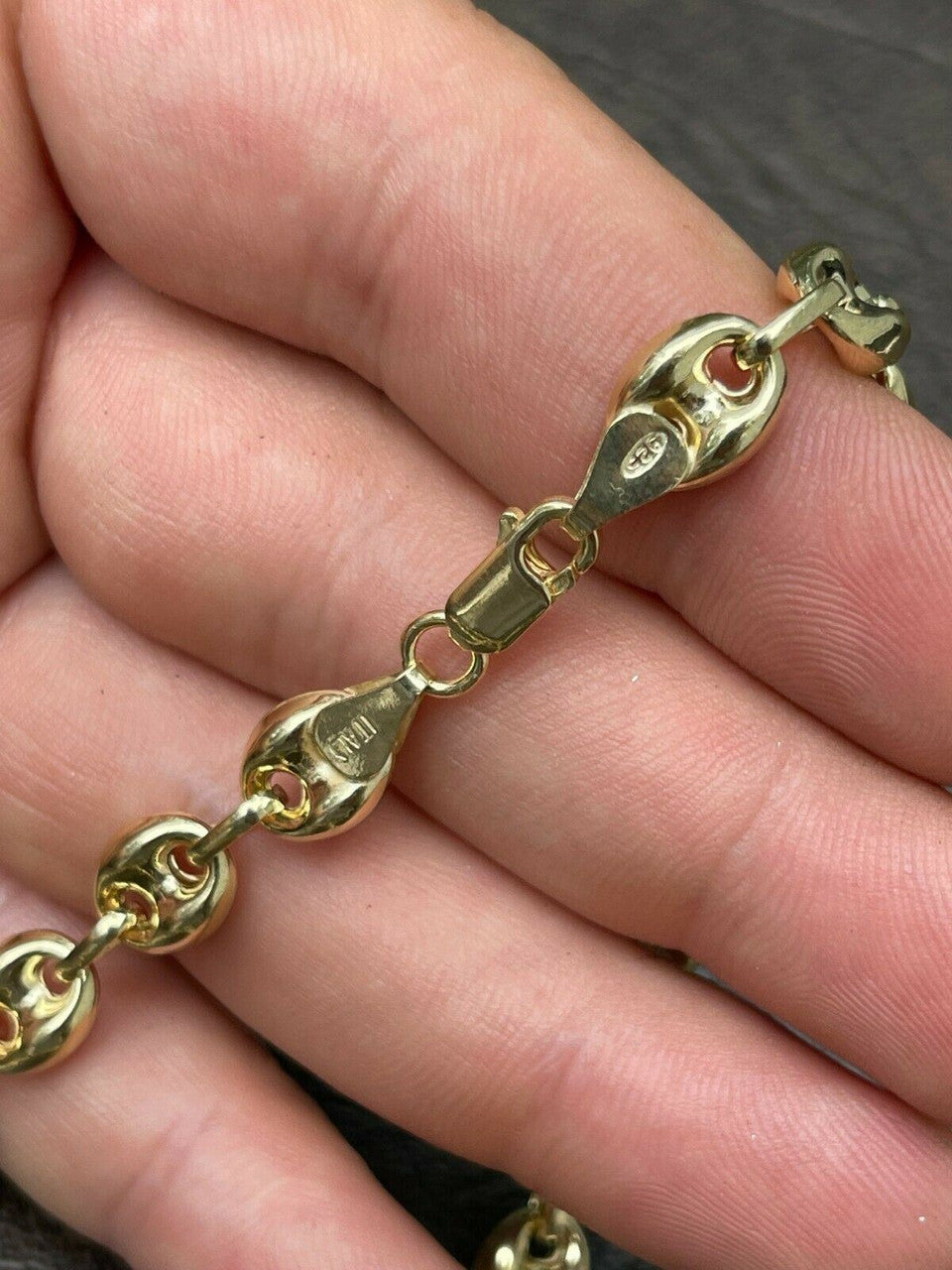 HarlemBling 14k Gold Vermeil 925 Sterling Silver Puffed Mariner Link Chain Necklace 6-12mm