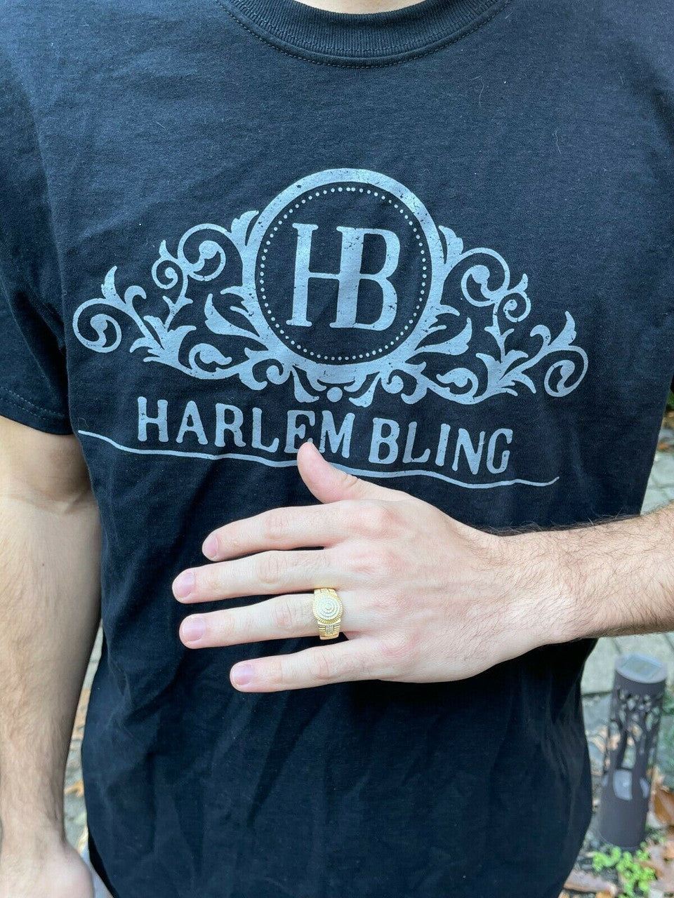 HarlemBling 14k Gold Vermeil Out Hip Hop Iced Moissanite Ring REAL Stone Pass Diamond Tester