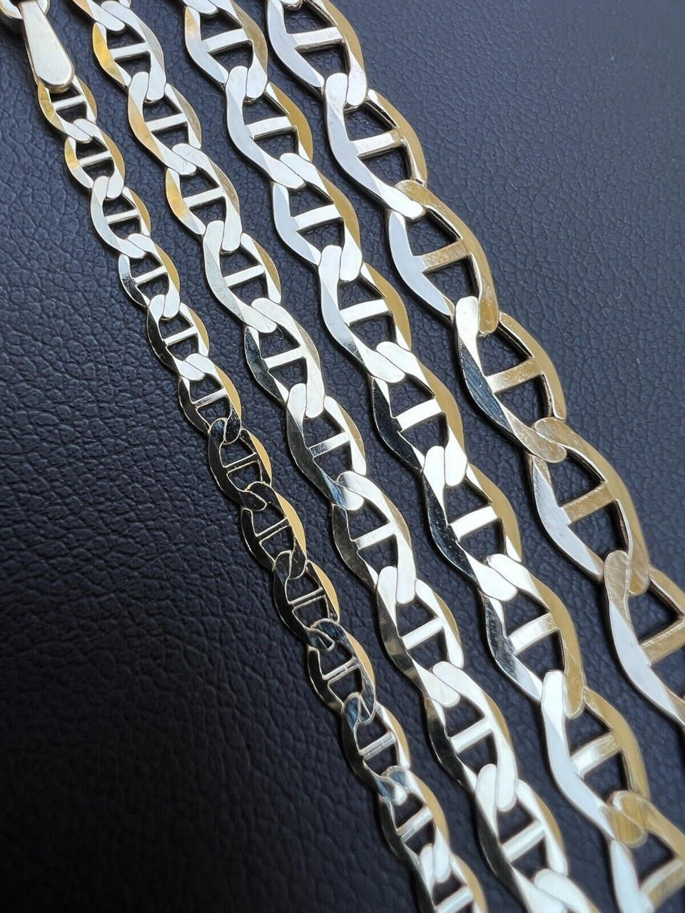 HarlemBling 14k Real Solid Gold Mariner Chain 3.2mm-6.3mm Thick 16-24 Mens Ladies Necklace dollar45-50/Gram