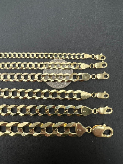 HarlemBling 14k Real Solid Yellow Gold Curb Miami Cuban Link Bracelet *$45-50+/Gram*
