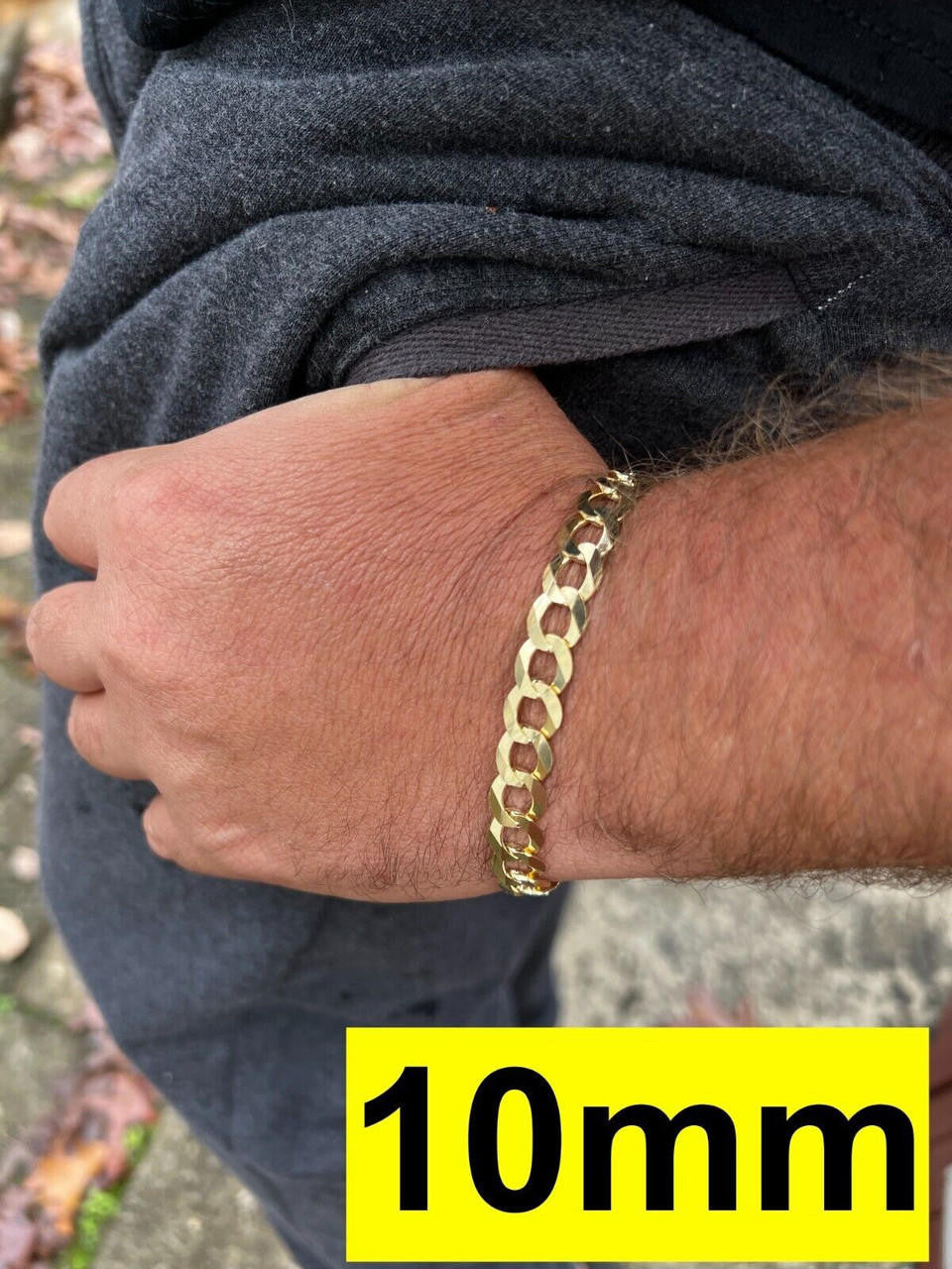 HarlemBling 14k Real Solid Yellow Gold Curb Miami Cuban Link Bracelet *$45-50+/Gram*