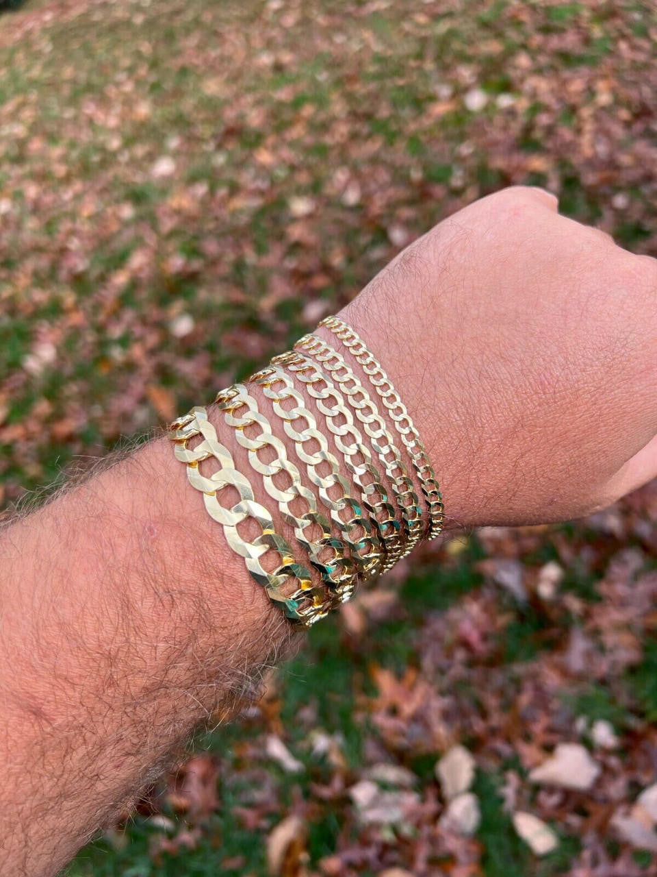 HarlemBling 14k Real Solid Yellow Gold Curb Miami Cuban Link Bracelet *$45-50+/Gram*