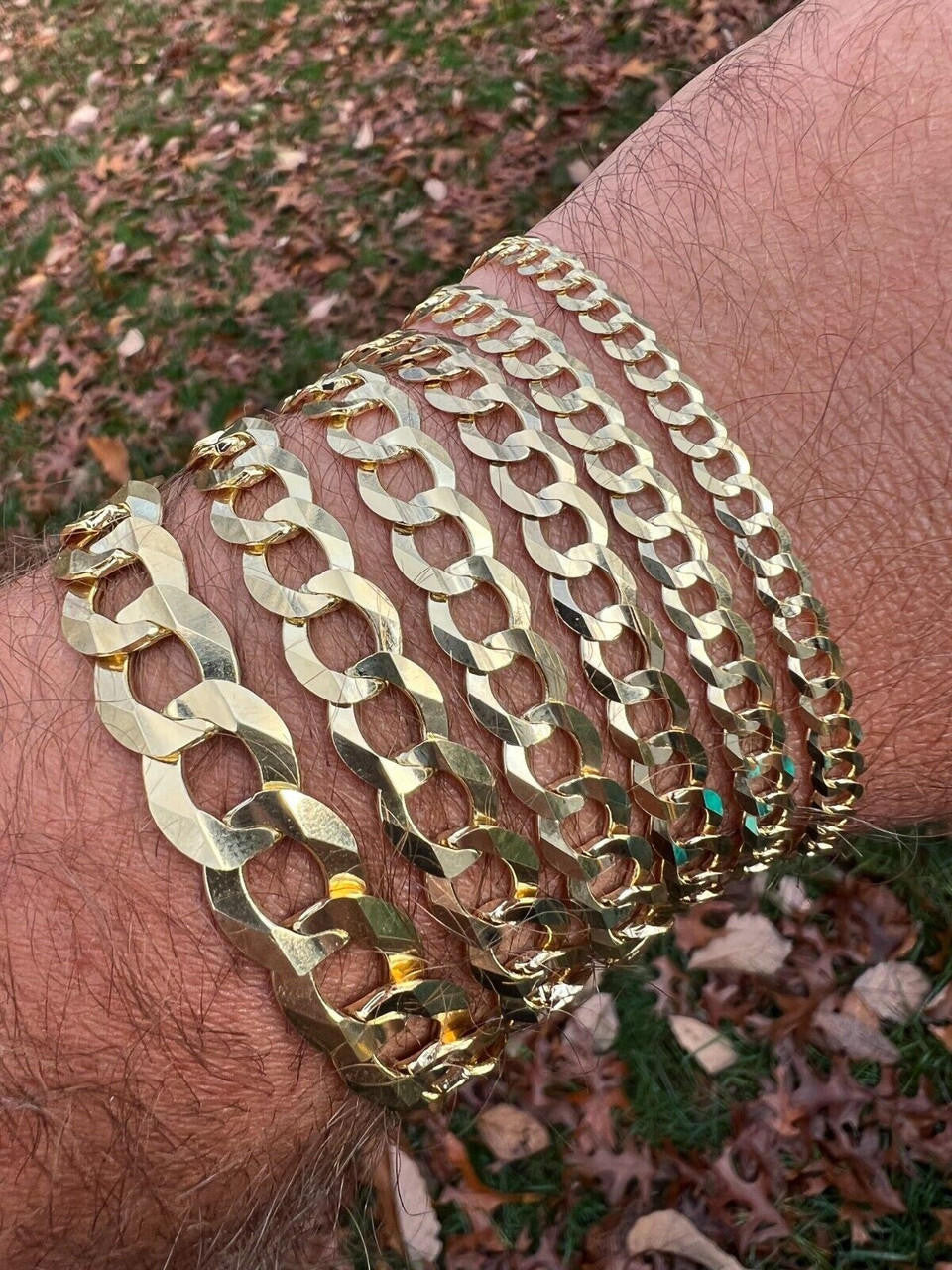 HarlemBling 14k Real Solid Yellow Gold Curb Miami Cuban Link Bracelet *$45-50+/Gram*