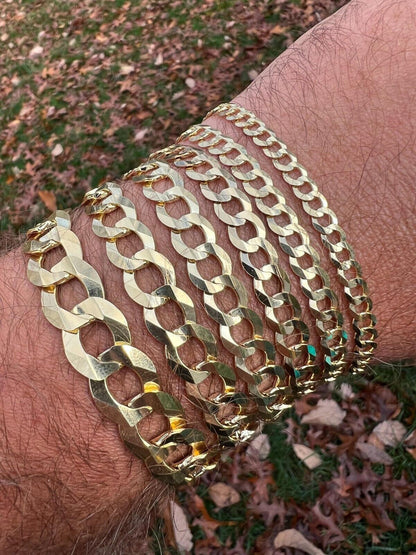 HarlemBling 14k Real Solid Yellow Gold Curb Miami Cuban Link Bracelet *$45-50+/Gram*