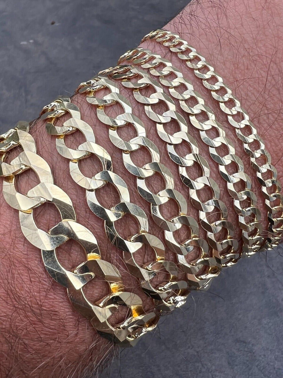 HarlemBling 14k Real Solid Yellow Gold Curb Miami Cuban Link Bracelet *$45-50+/Gram*