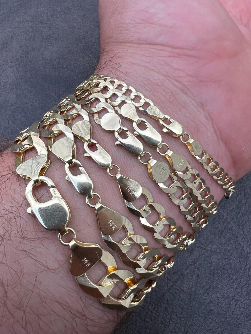 HarlemBling 14k Real Solid Yellow Gold Curb Miami Cuban Link Bracelet *$45-50+/Gram*