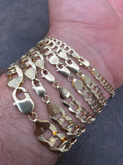 HarlemBling 14k Real Solid Yellow Gold Curb Miami Cuban Link Bracelet *$45-50+/Gram*