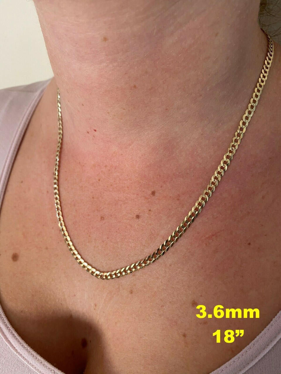 HarlemBling 14k Real Solid Yellow Gold Curb Miami Cuban Link Chain 16-30 2.5-12mm Necklace dollar45-50/Gram