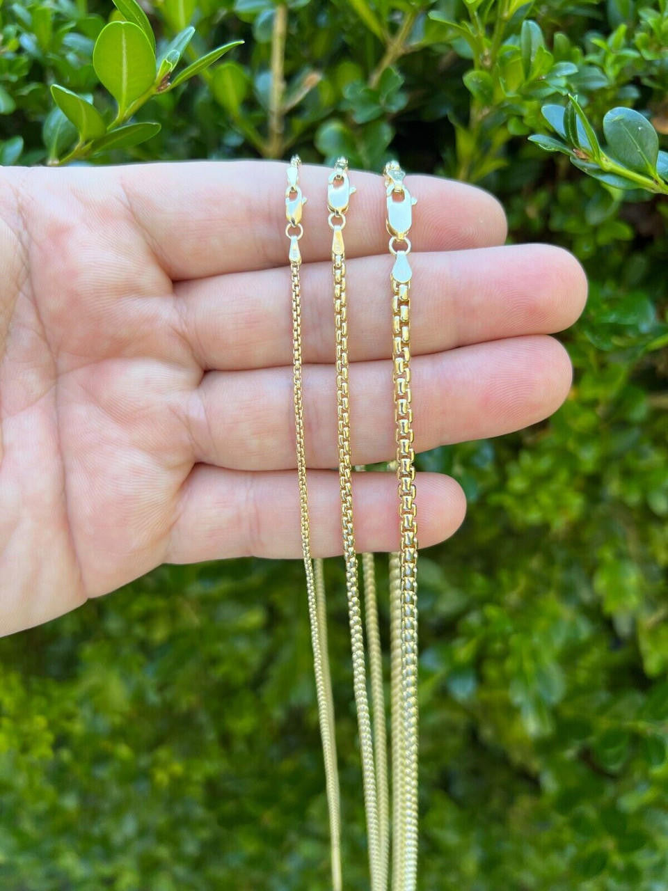 HarlemBling 14k Real Solid Yellow Gold Rounded Box Rolo Chain 1.5mm-3.5mm 16-24 Necklace dollar45-50/Gram