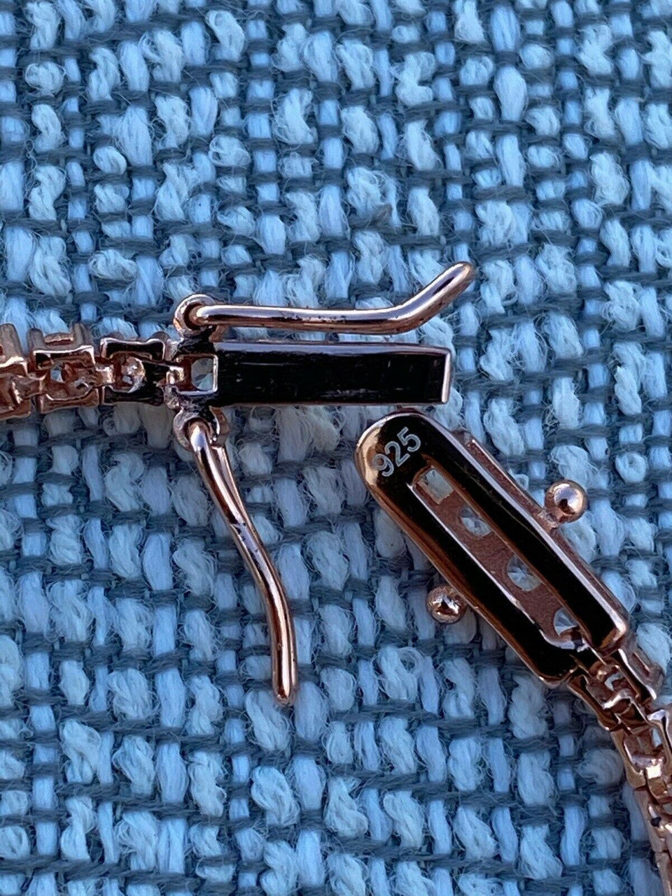 HarlemBling 14k Rose Gold Over Real 925 Silver 2mm Tennis Bracelet Diamond 6-8.5 Men Ladies