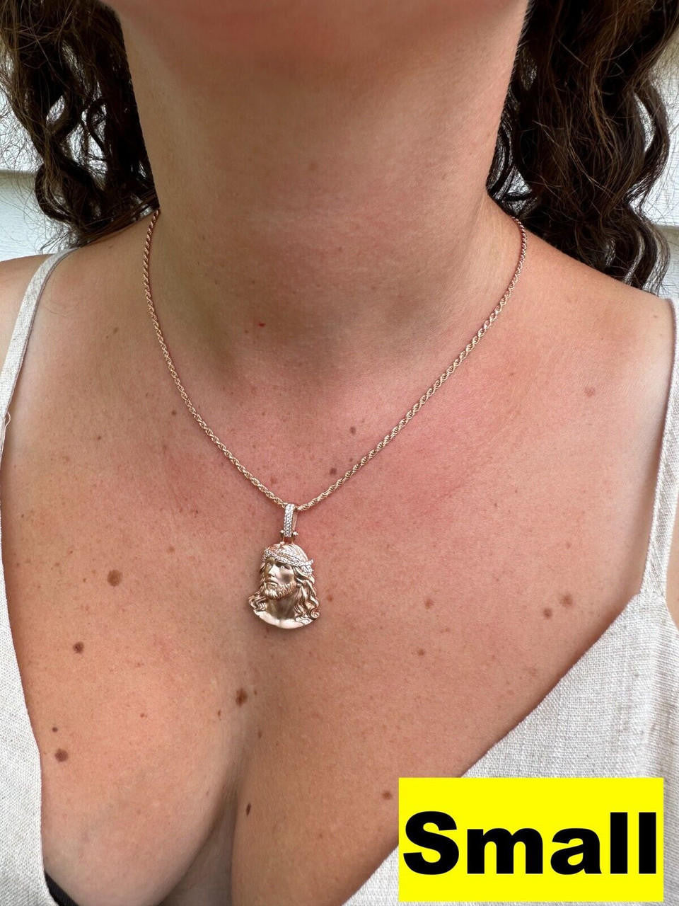 HarlemBling 14k Rose Gold Over Solid 925 Silver MOISSANITE Jesus Piece Iced Pendant Necklace