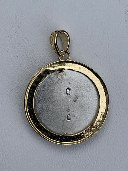 HarlemBling 14k Yellow Gold Over 925 Sterling Silver Virgin Mary Guadalupe Medallion Pendant