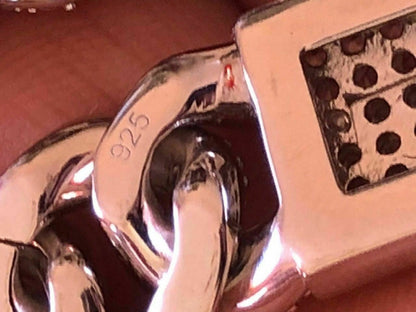 HarlemBling 15mm Mens Miami Silver Diamond Cuban Link Chain Real Solid 925 Sterling Silver