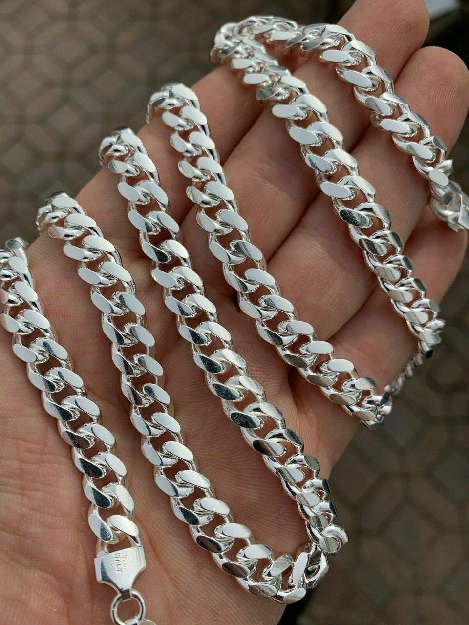 HarlemBling 2-12mm Cuban Link Chain Silver Heavy Link Necklace