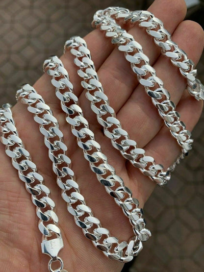HarlemBling 2-12mm Cuban Link Chain Silver Heavy Link Necklace